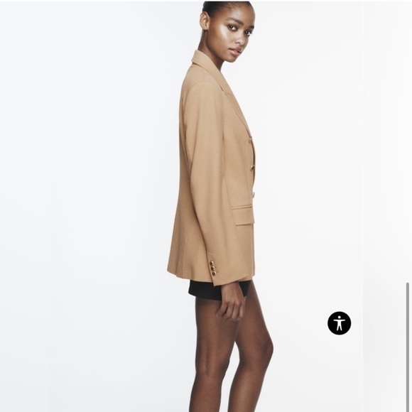 ZARA TAILORED DOUBLE BREASTED BLAZER - Picture 6 of 9